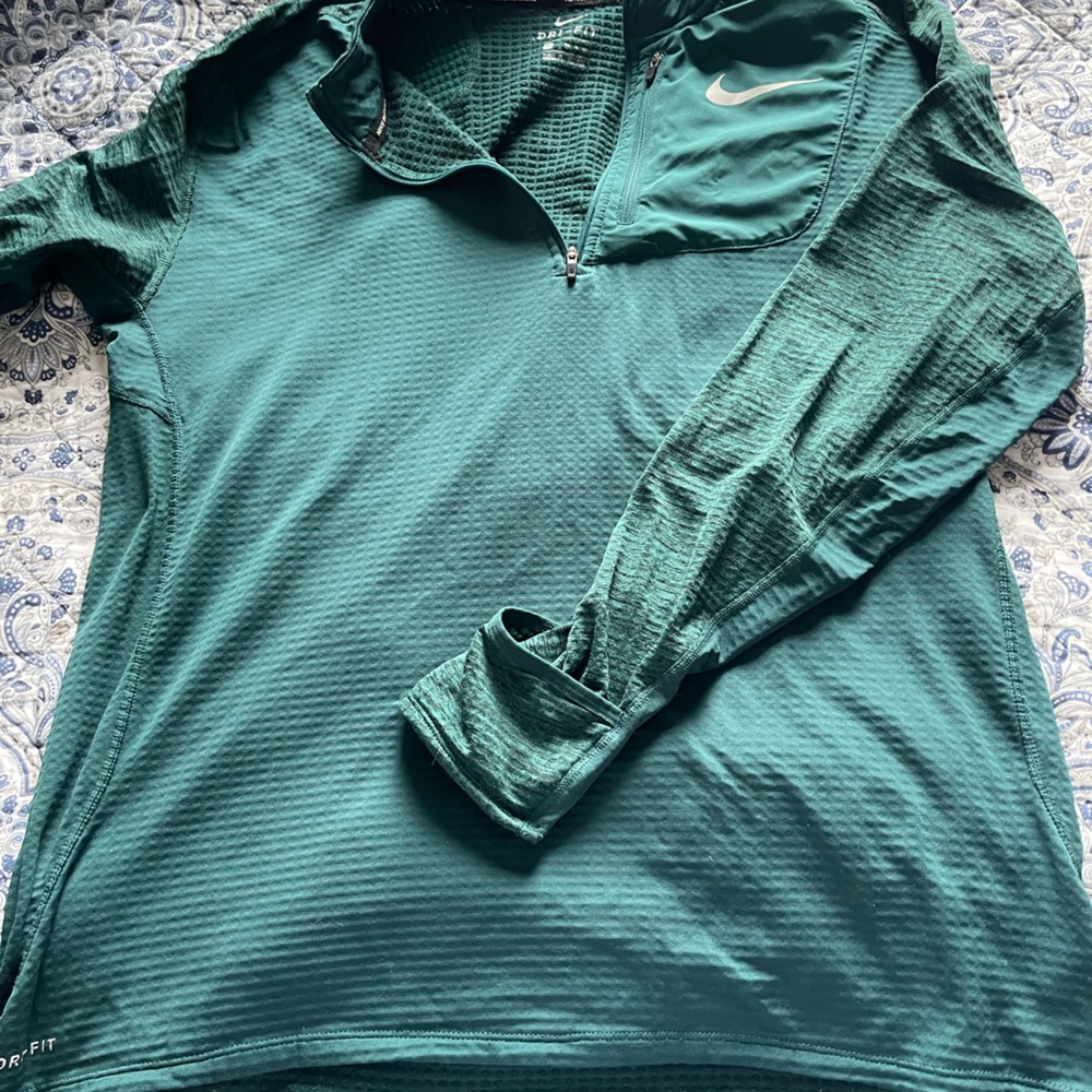 Green Nike dri-fit 1/4 zip pullover